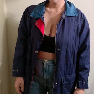 vintage rain coat colorblock